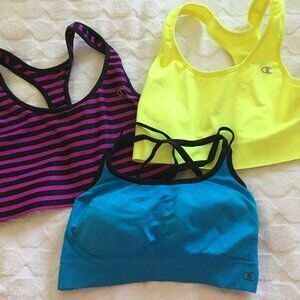 Group of three (3) Champion sports/athletic/yoga bras. sz M